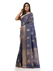 Kavvya Skyblue Soft & Lightweight Raw Silk Weaving Saree - KAVVYA 