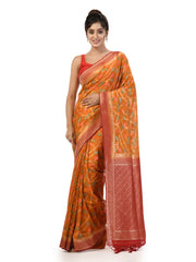 Kavvya Mustard Yellow Taspa Silk Saree with Meena Kari Zari Weaving - KAVVYA 