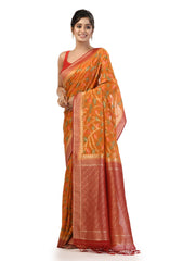 Kavvya Mustard Yellow Taspa Silk Saree with Meena Kari Zari Weaving - KAVVYA 