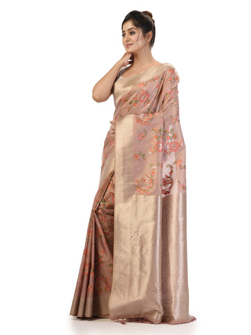 Kavvya Flamingo Pink Soft & Lightweight Tissue Silk Saree - KAVVYA 