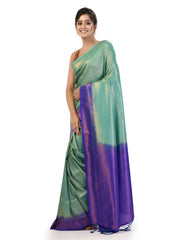 Kavvya Sea Green Soft & Lightweight Weaving Softy Silk Saree - KAVVYA 