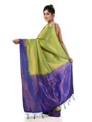KAVVYA Parrot Green Soft & Lightweight Softy Silk Saree - KAVVYA 
