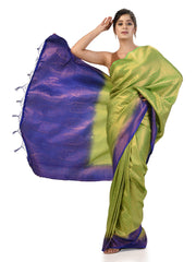 KAVVYA Parrot Green Soft & Lightweight Softy Silk Saree - KAVVYA 