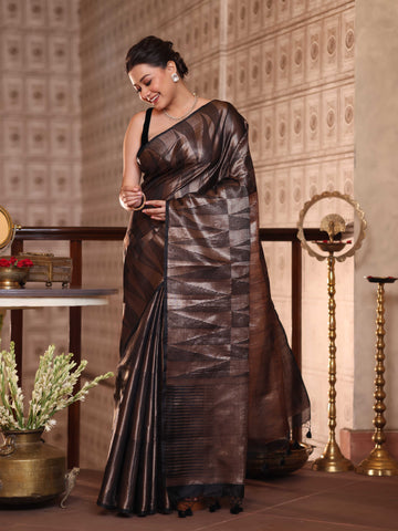 KAVVYA  BLACK HANDLOOM SILK
