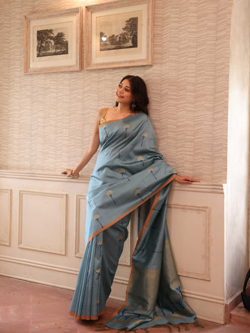 KAVVYA LIGHT BLUE SILK SAREE
