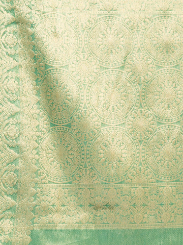 KAVVYA SOFT & LIGHT WEIGHT GREEN ORGANZA SILK WEAVING SAREE - KAVVYA