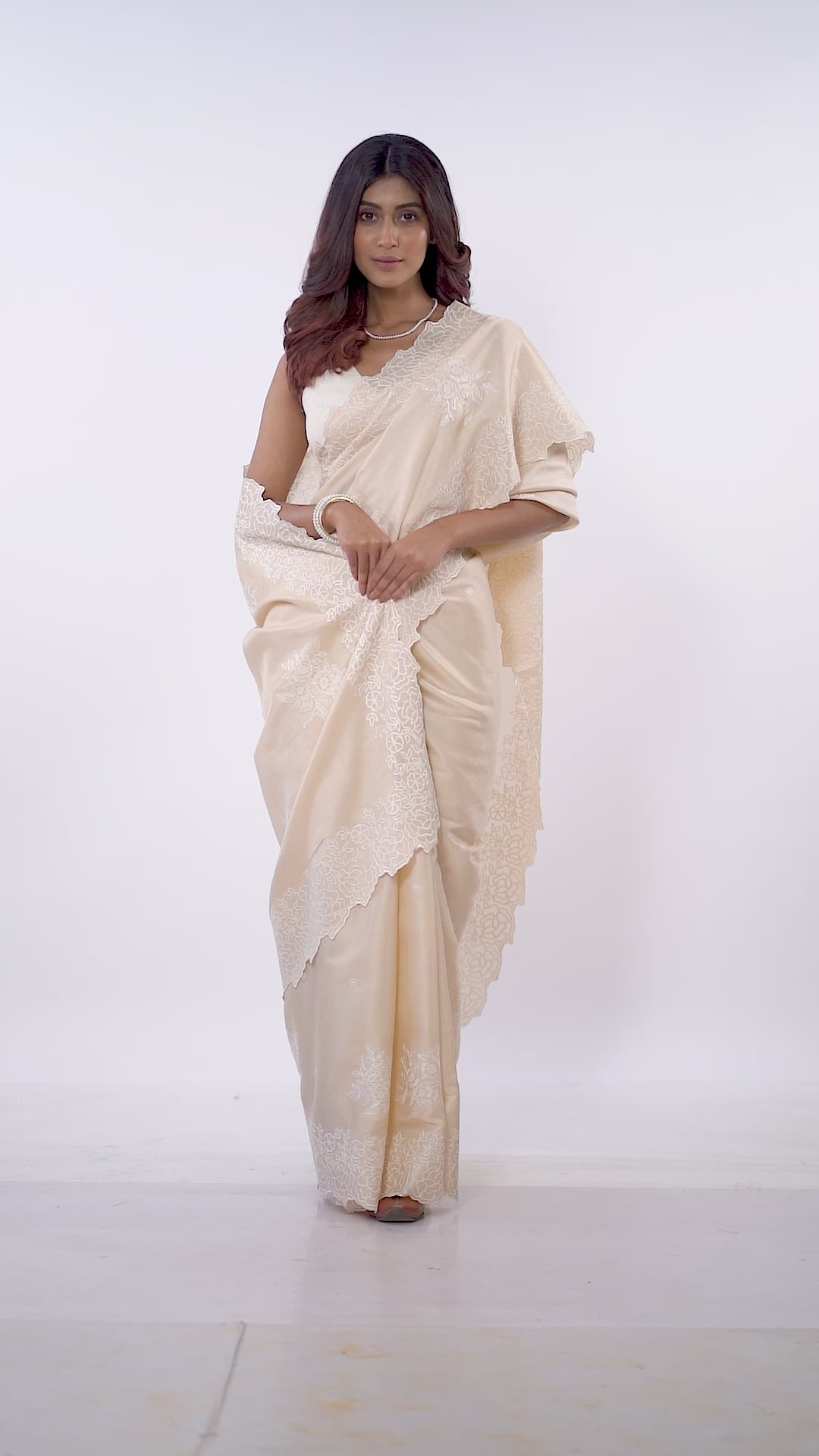 Kavvya Cream Soft & Lightweight Tussar Silk Saree