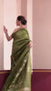 KAVVYA  GREEN HANDLOOM SILK SAREE