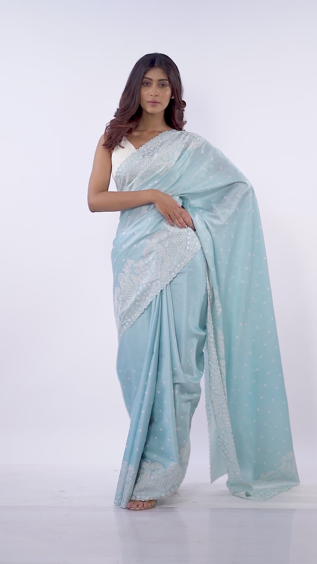 Kavvya Sky Blue Soft & Lightweigtht Tussar Silk Saree