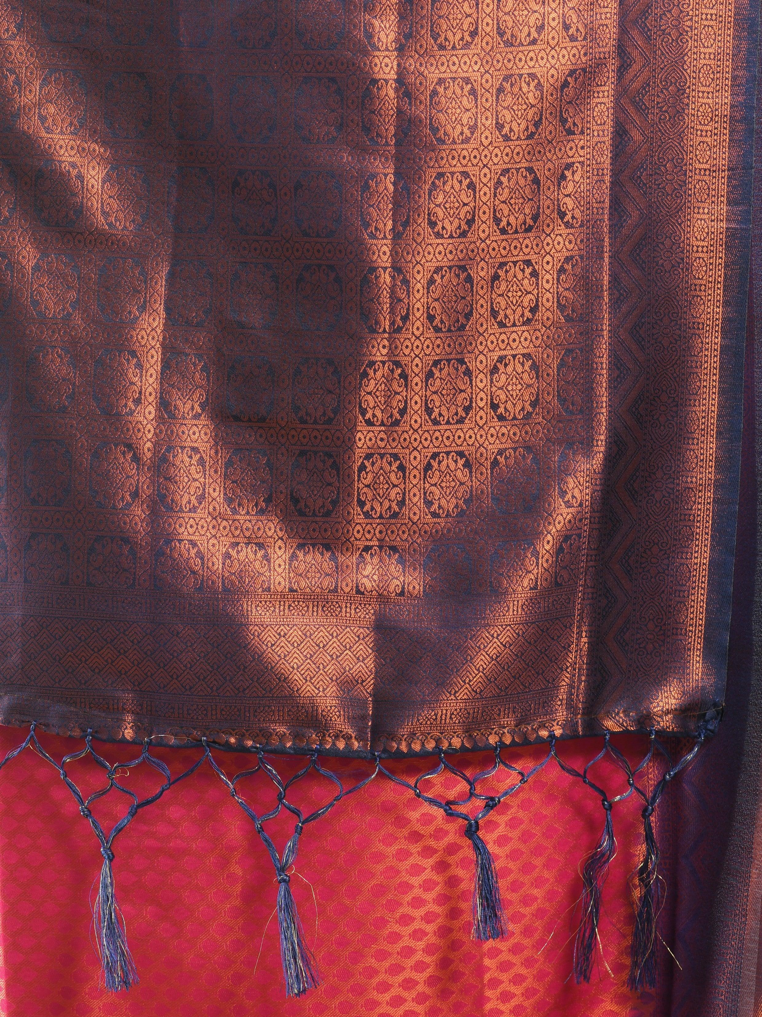 Kavvya Rani Soft & Lightweight Weaving Softy Silk Saree In Bronze Zari Weaving - KAVVYA 